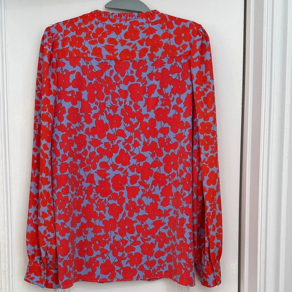Ann Taylor Red Floral Blouse - Picture 3 of 4